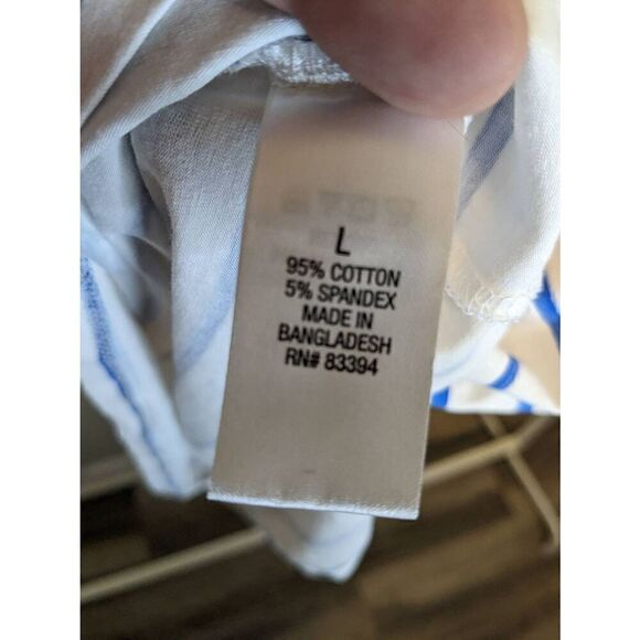 Blue Mountain Striped V Neck Tee Shirt - Picture 5 of 5